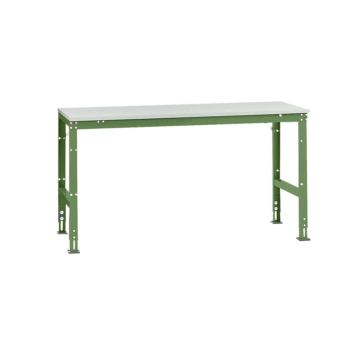 Manuflex Grundtisch UNIVERSAL Standard, Tischplatte Melamin, 1750x800, resedagrün