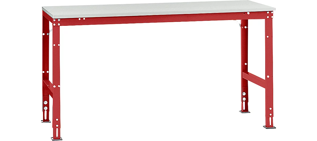 Manuflex Grundtisch UNIVERSAL Standard, Tischplatte Melamin, 1750x800, rubinrot