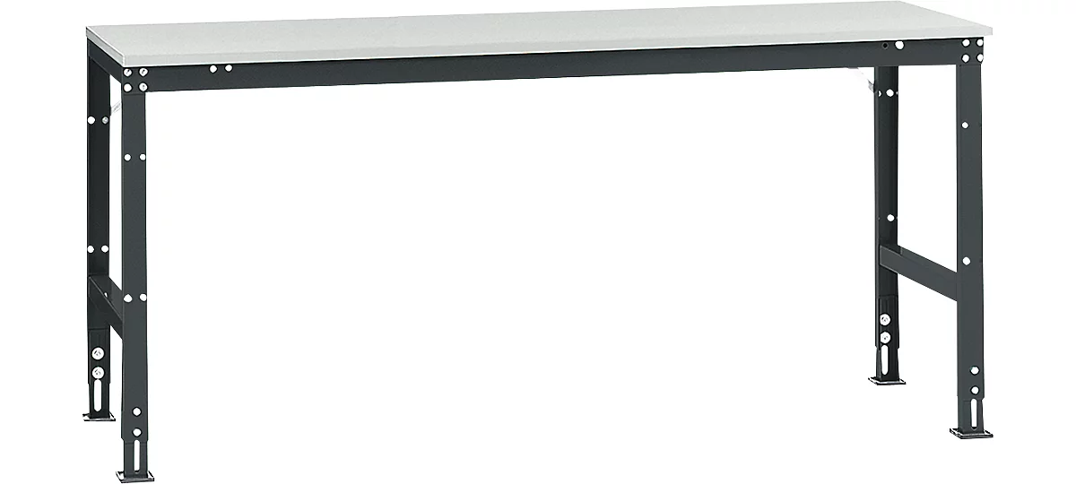 Manuflex Grundtisch UNIVERSAL Standard, Tischplatte Melamin, 2000x800, anthrazit
