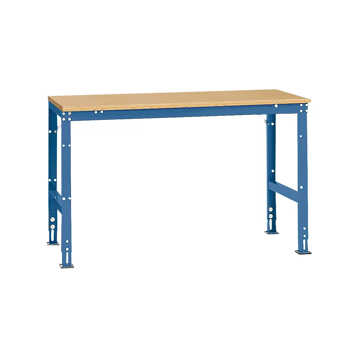 Manuflex Grundtisch UNIVERSAL Standard, Tischplatte Multiplex, 1500x800, brillantblau