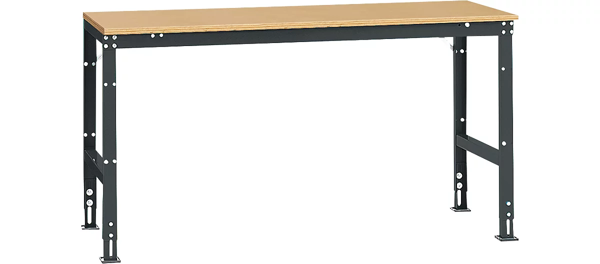Manuflex Grundtisch UNIVERSAL Standard, Tischplatte Multiplex, 1750x800, anthrazit