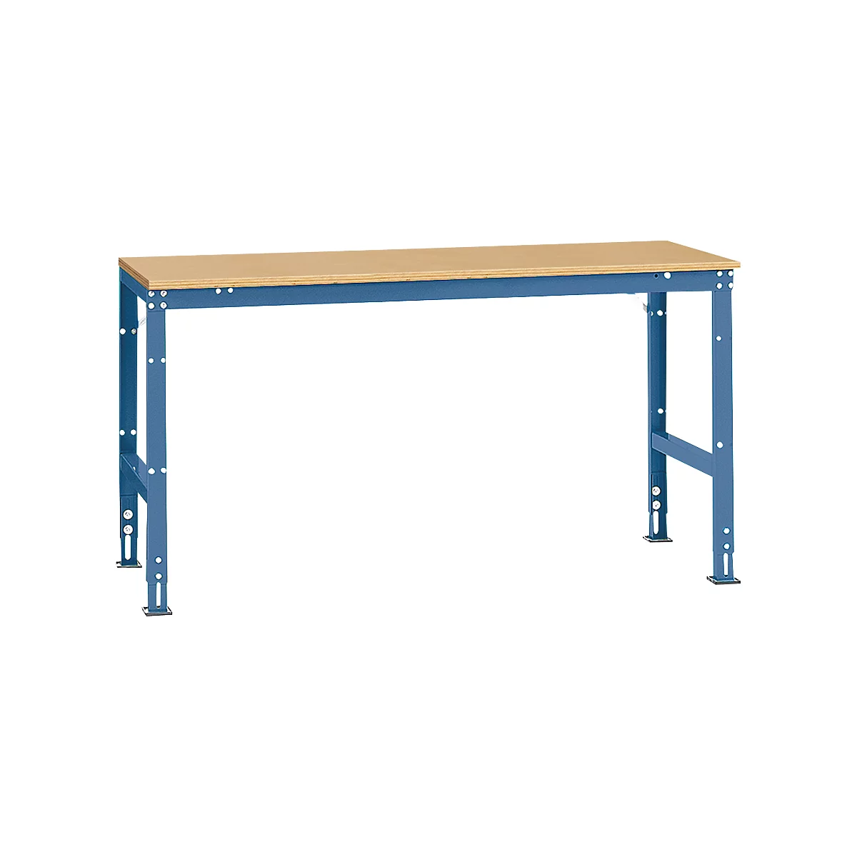 Manuflex Grundtisch UNIVERSAL Standard, Tischplatte Multiplex, 1750x800, brillantblau