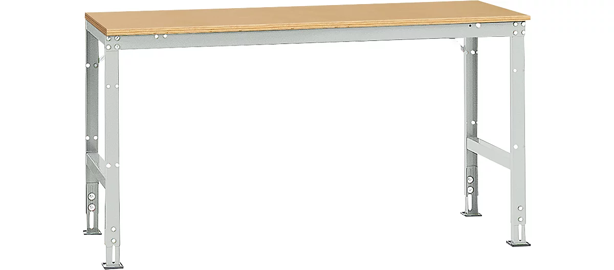Manuflex Grundtisch UNIVERSAL Standard, Tischplatte Multiplex, 1750x800, lichtgrau