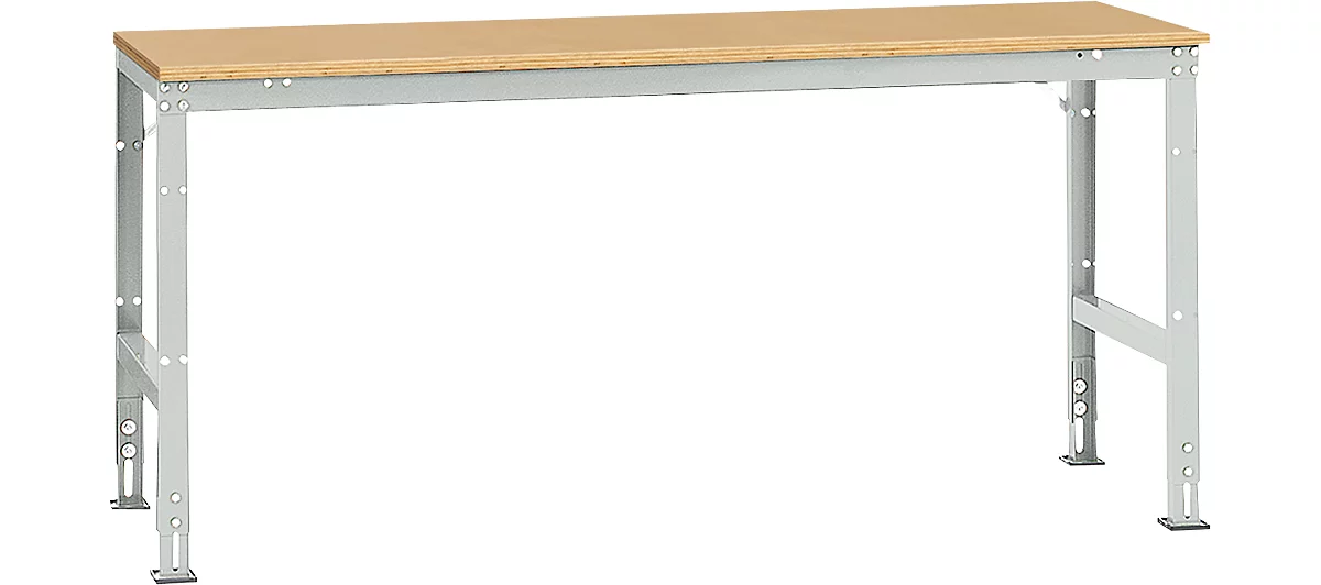 Manuflex Grundtisch UNIVERSAL Standard, Tischplatte Multiplex, 2000x800, lichtgrau