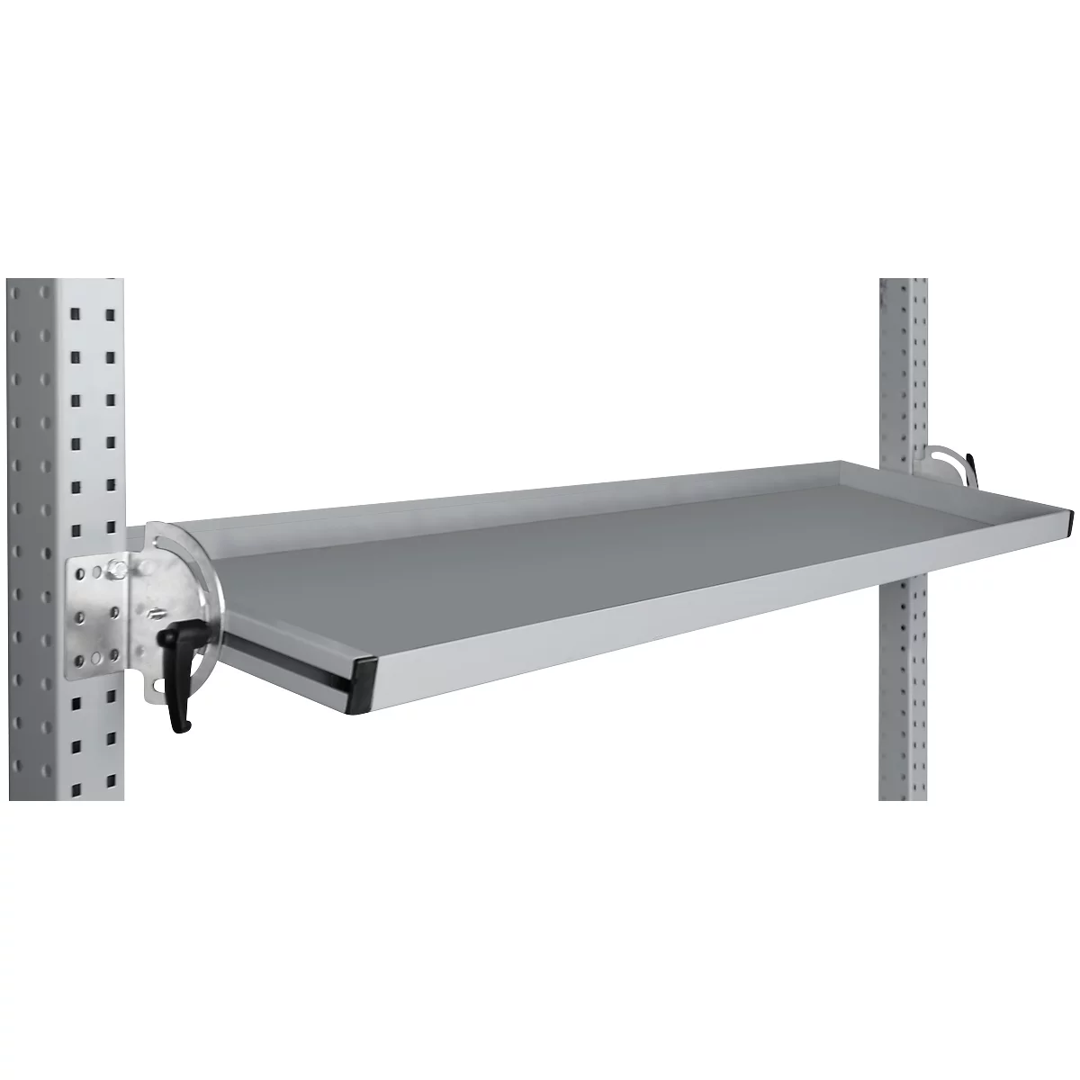 Manuflex Neigbare Ablagekonsole, für Reihe Universal oder Profi, Nutztiefe 345 mm, für Tischbreite 1500 mm, alusilber