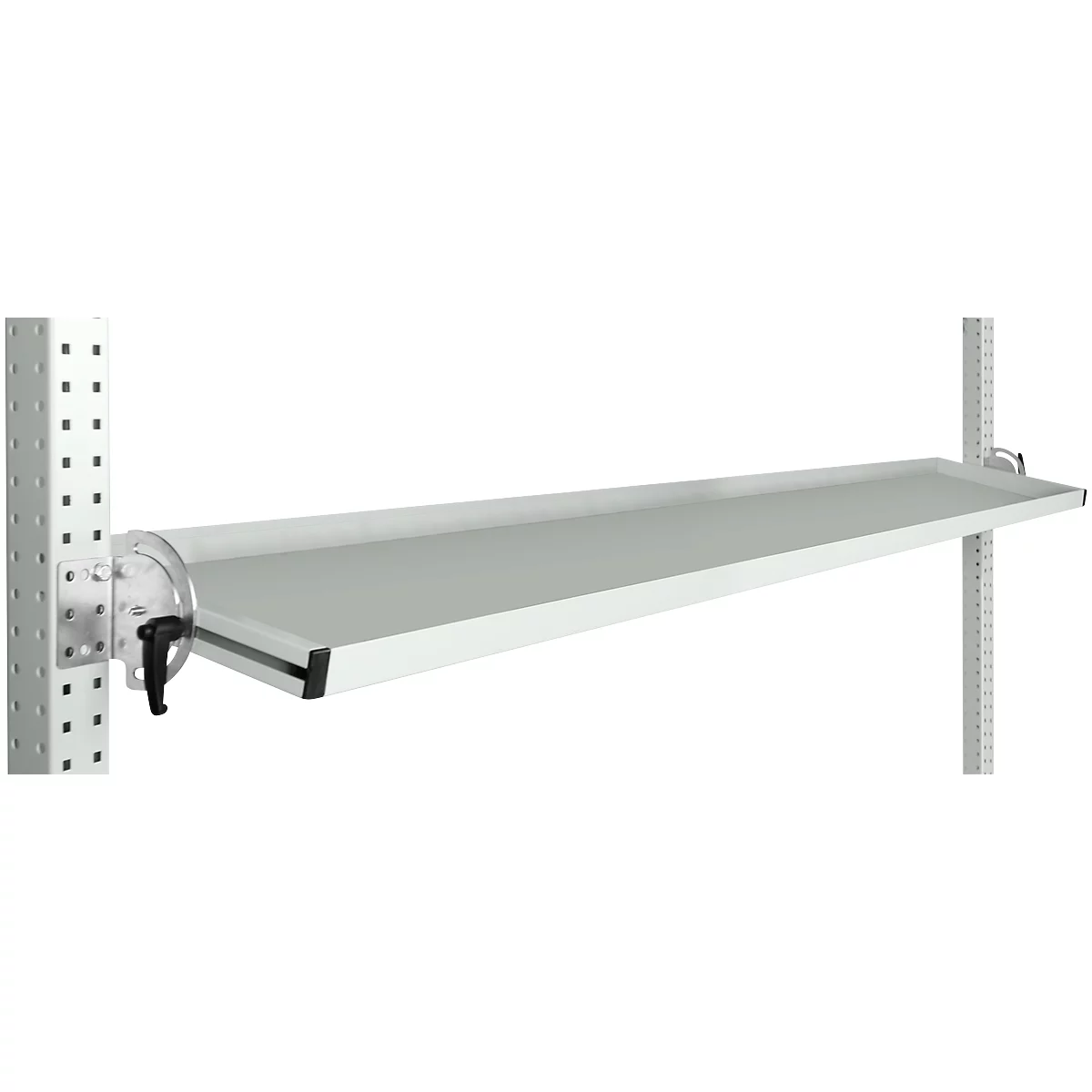 Manuflex Neigbare Ablagekonsole, für Reihe Universal oder Profi, Nutztiefe 345 mm, für Tischbreite 1750 mm, lichtgrau