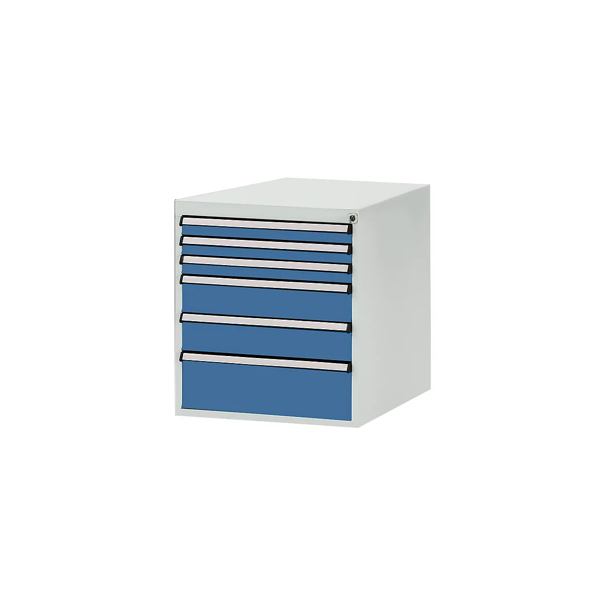 Manuflex onderbouw met schuifladen, voor werkbank Profi diepte 700 mm, lichtgrijs/briljantblauw