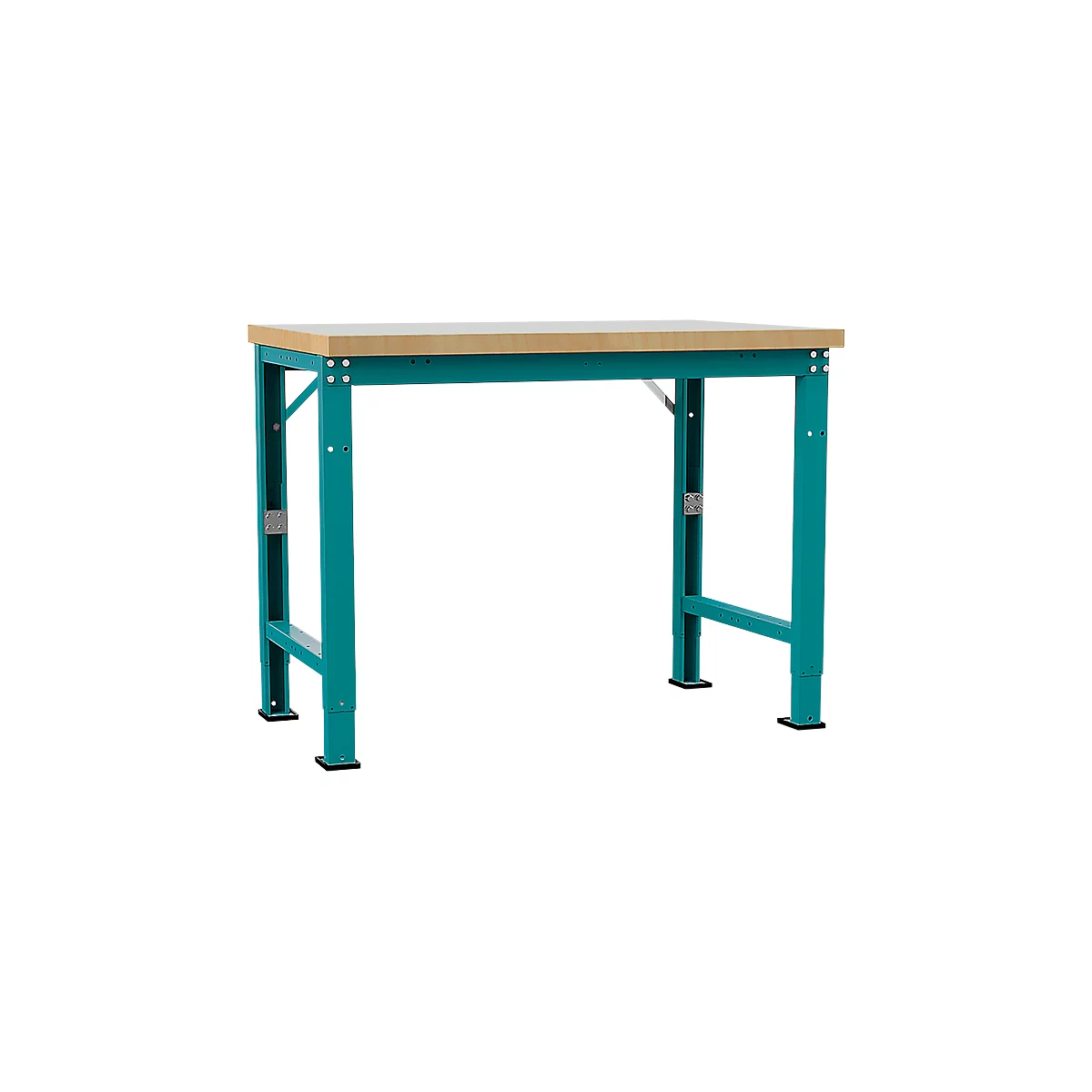 Manuflex werkbank Profi speciaal, tafelblad kunststof, 1250 x 700 mm, waterblauw