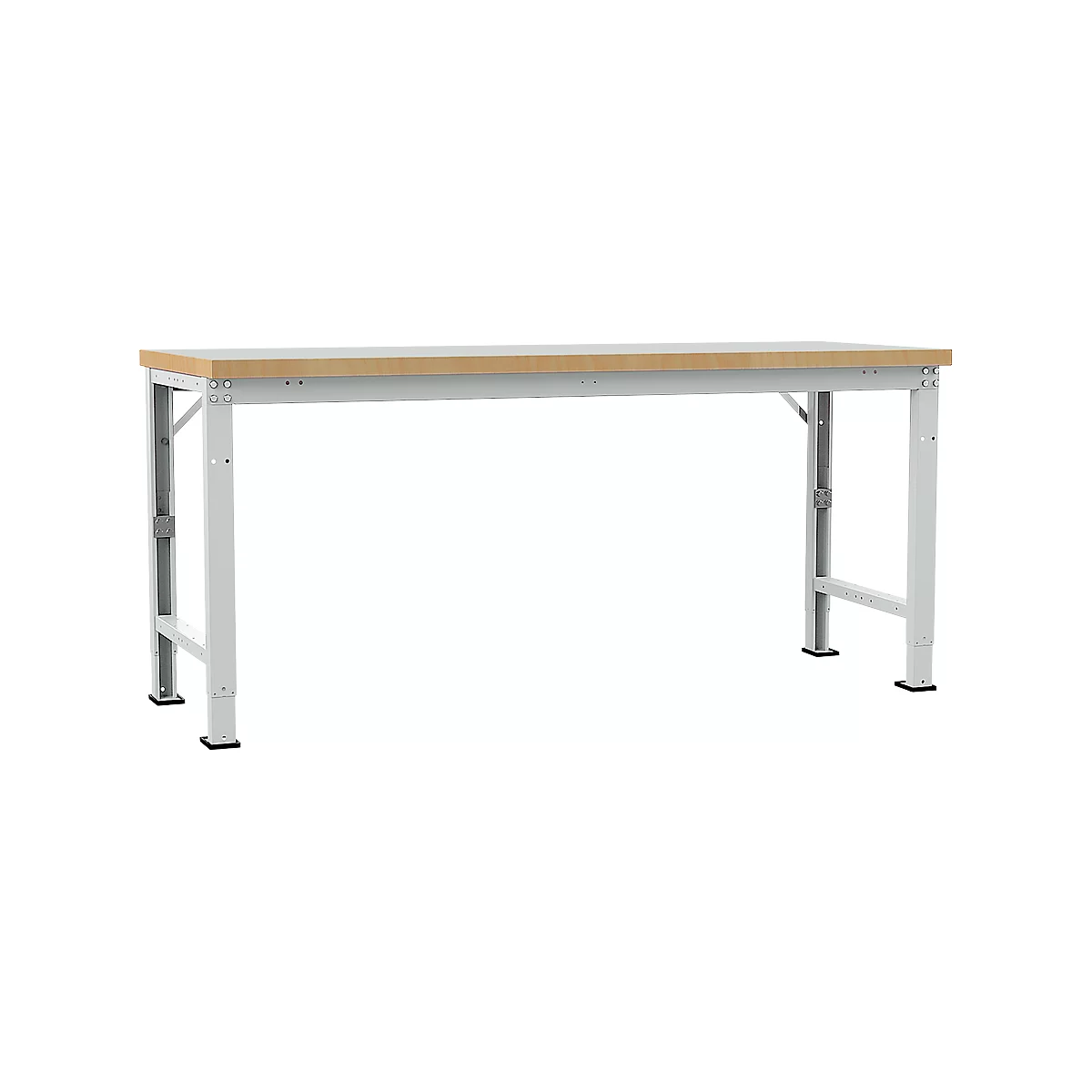 Manuflex werkbank Profi speciaal, tafelblad kunststof, 2000 x 700 mm, lichtgrijs