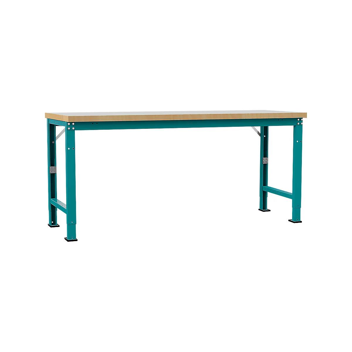 Manuflex werkbank Profi speciaal, tafelblad kunststof, 2000 x 700 mm, waterblauw