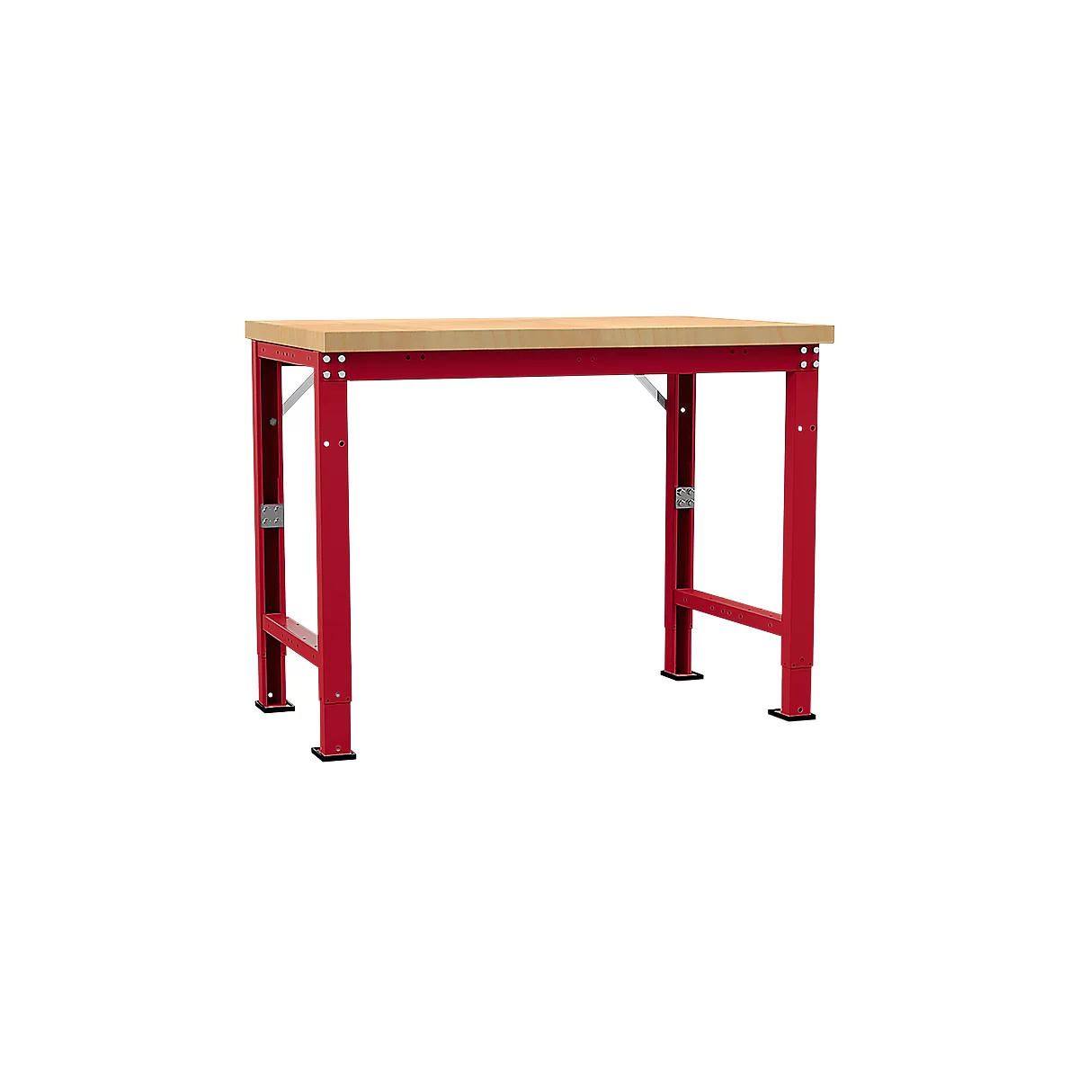 Manuflex werkbank Profi speciaal, tafelblad multiplex, 1250 x 700 mm, robijnrood