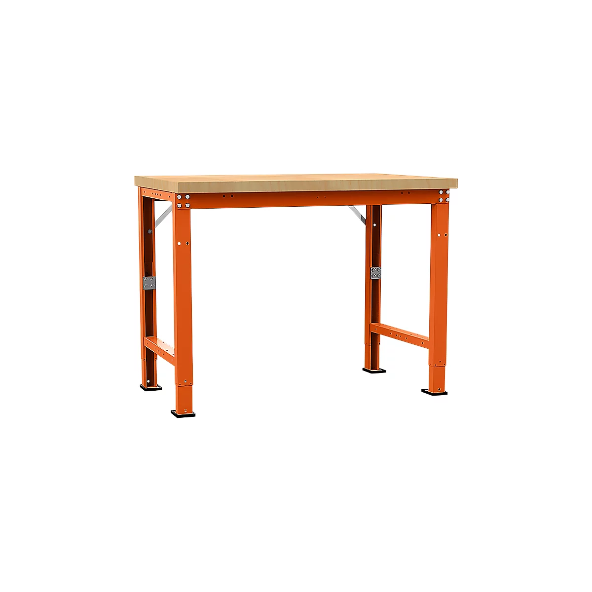 Manuflex werkbank Profi speciaal, tafelblad multiplex, 1250 x 700 mm, roodoranje
