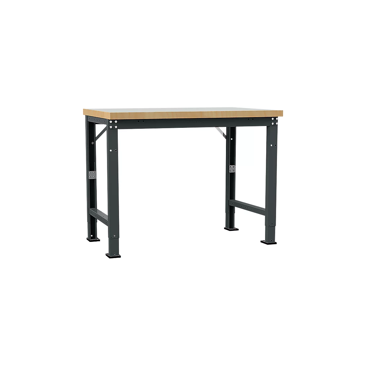 Manuflex Werkbank Profi Spezial, Tischplatte Kunststoff, 1250 x 700 mm, anthrazit