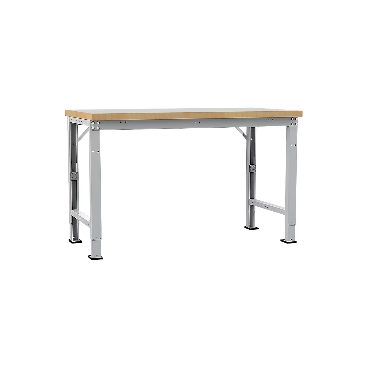 Manuflex Werkbank Profi Spezial, Tischplatte Kunststoff, 1500 x 700 mm, alusilber