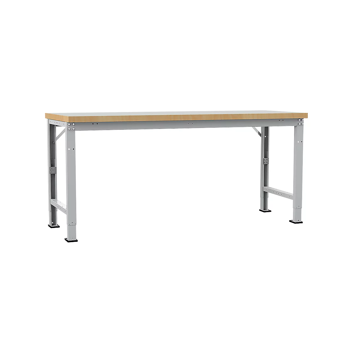 Manuflex Werkbank Profi Spezial, Tischplatte Kunststoff, 2000 x 700 mm, alusilber