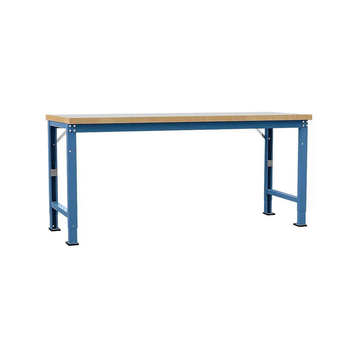 Manuflex Werkbank Profi Spezial, Tischplatte Kunststoff, 2000 x 700 mm, brillantblau