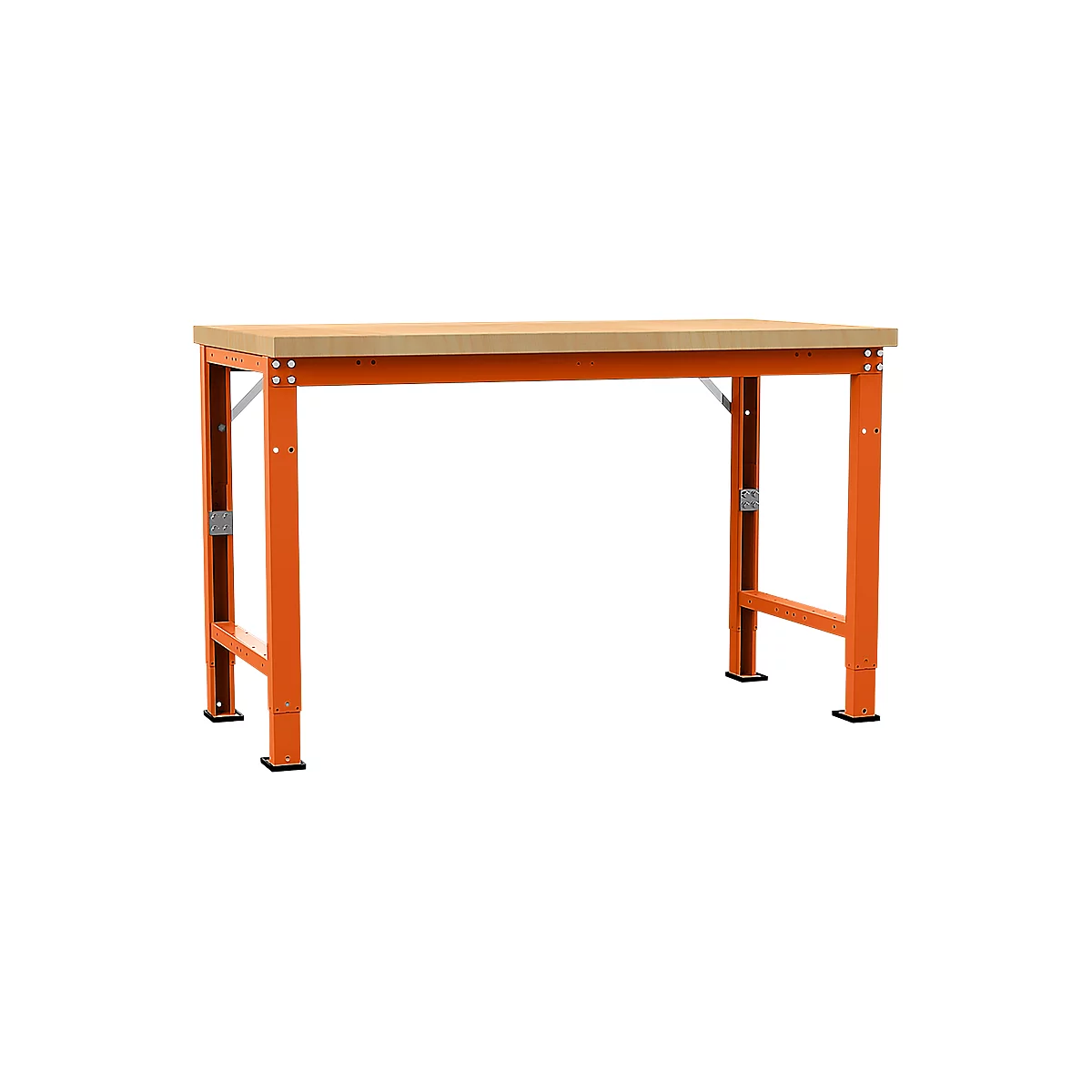 Manuflex Werkbank Profi Spezial, Tischplatte Multiplex, 1500 x 700 mm, rotorange