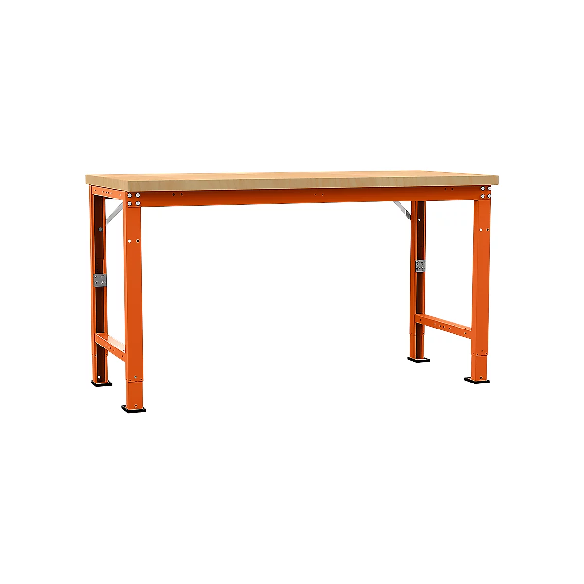Manuflex Werkbank Profi Spezial, Tischplatte Multiplex, 1750 x 700 mm, rotorange