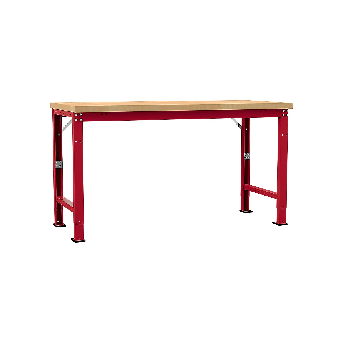 Manuflex Werkbank Profi Spezial, Tischplatte Multiplex, 1750 x 700 mm, rubinrot