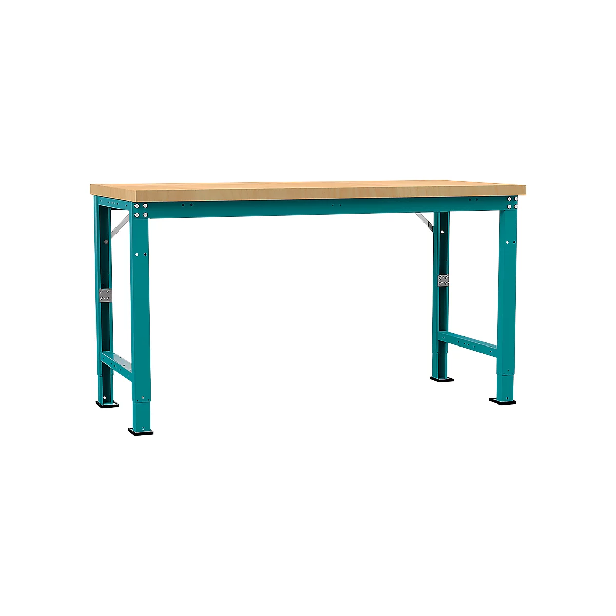 Manuflex Werkbank Profi Spezial, Tischplatte Multiplex, 1750 x 700 mm, wasserblau