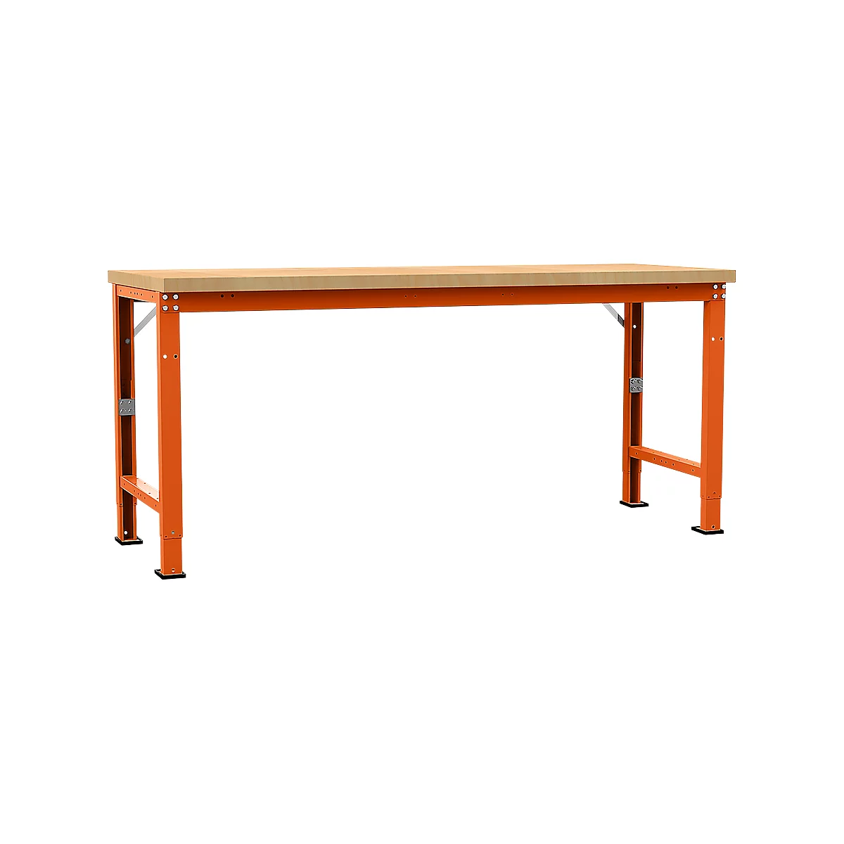 Manuflex Werkbank Profi Spezial, Tischplatte Multiplex, 2000 x 700 mm, rotorange