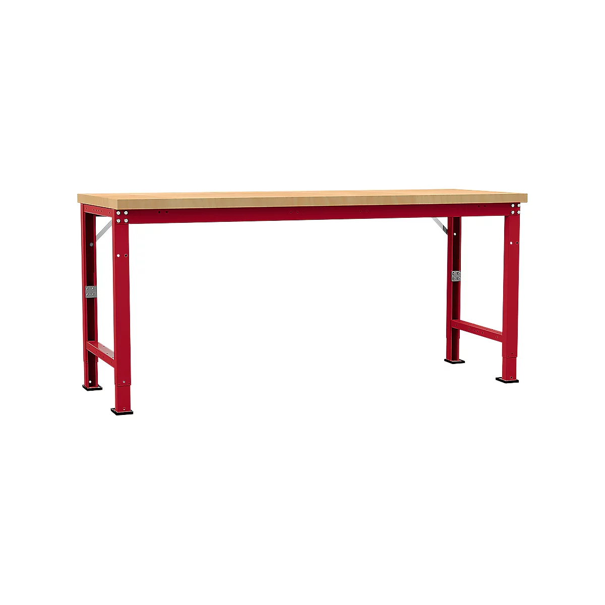 Manuflex Werkbank Profi Spezial, Tischplatte Multiplex, 2000 x 700 mm, rubinrot