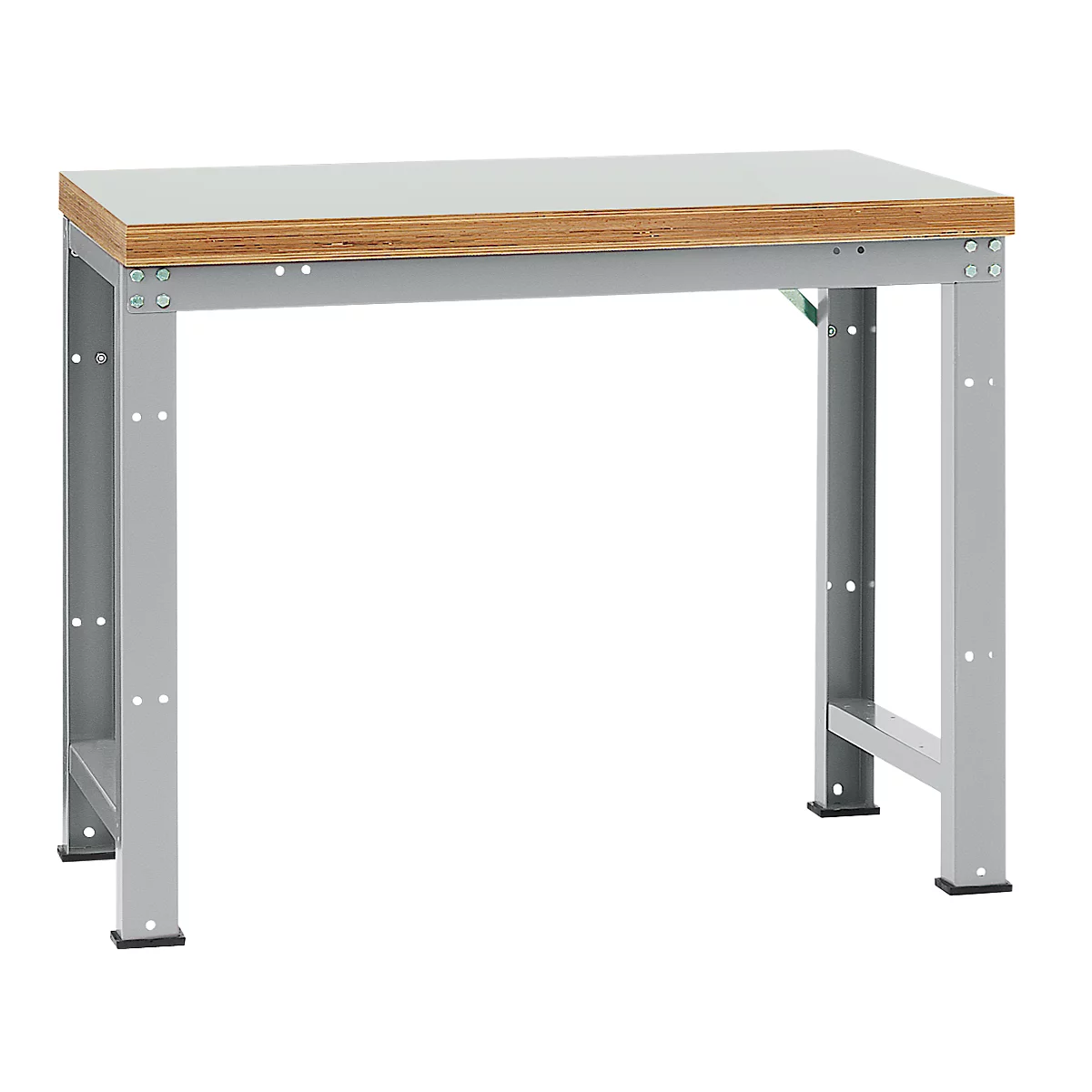 Manuflex werkbank Profi standaard, Tafelblad kunststof B 1250 x D 700, aluminium zilver