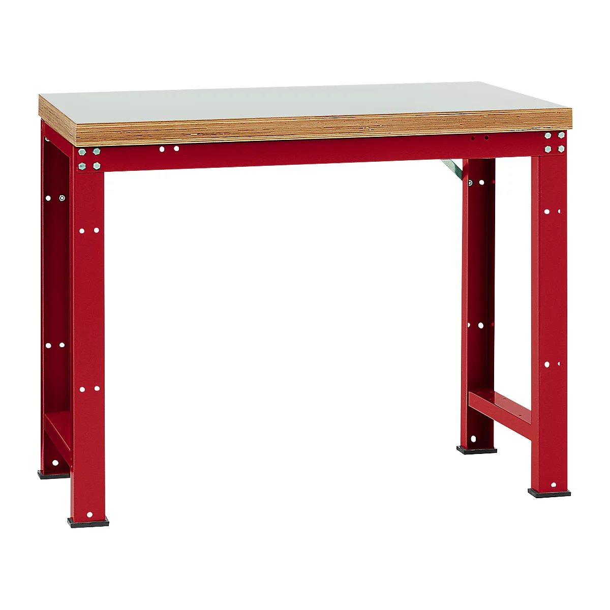 Manuflex werkbank Profi standaard, Tafelblad kunststof B 1250 x D 700, robijnrood
