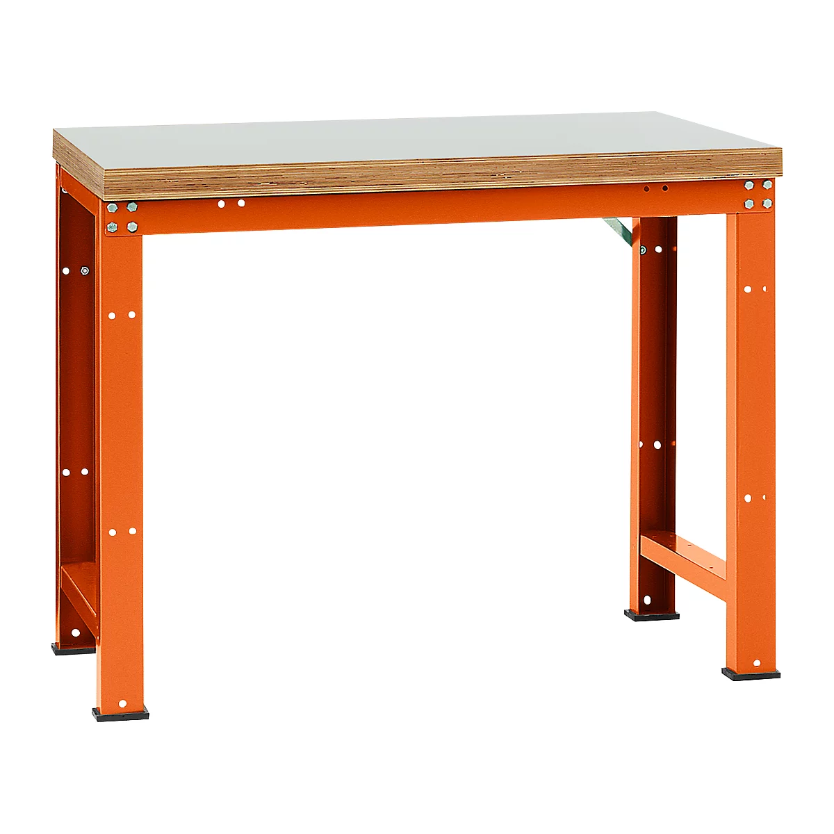 Manuflex werkbank Profi standaard, Tafelblad kunststof B 1250 x D 700, roodoranje