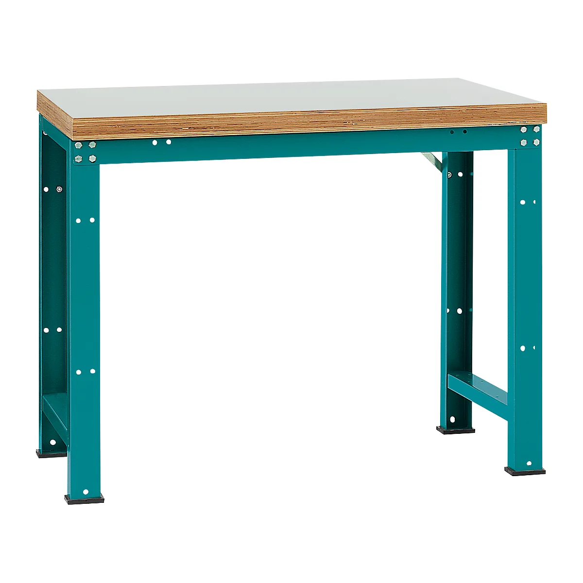 Manuflex werkbank Profi standaard, Tafelblad kunststof B 1250 x D 700, waterblauw