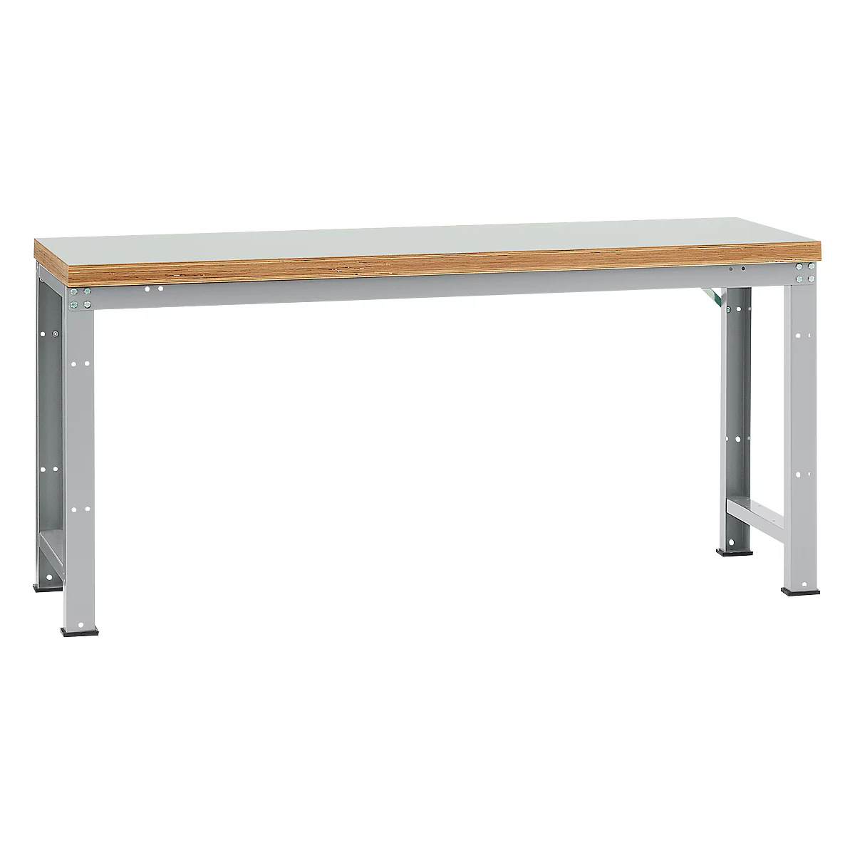 Manuflex werkbank Profi standaard, Tafelblad kunststof B 2000 x D 700, aluminium zilver