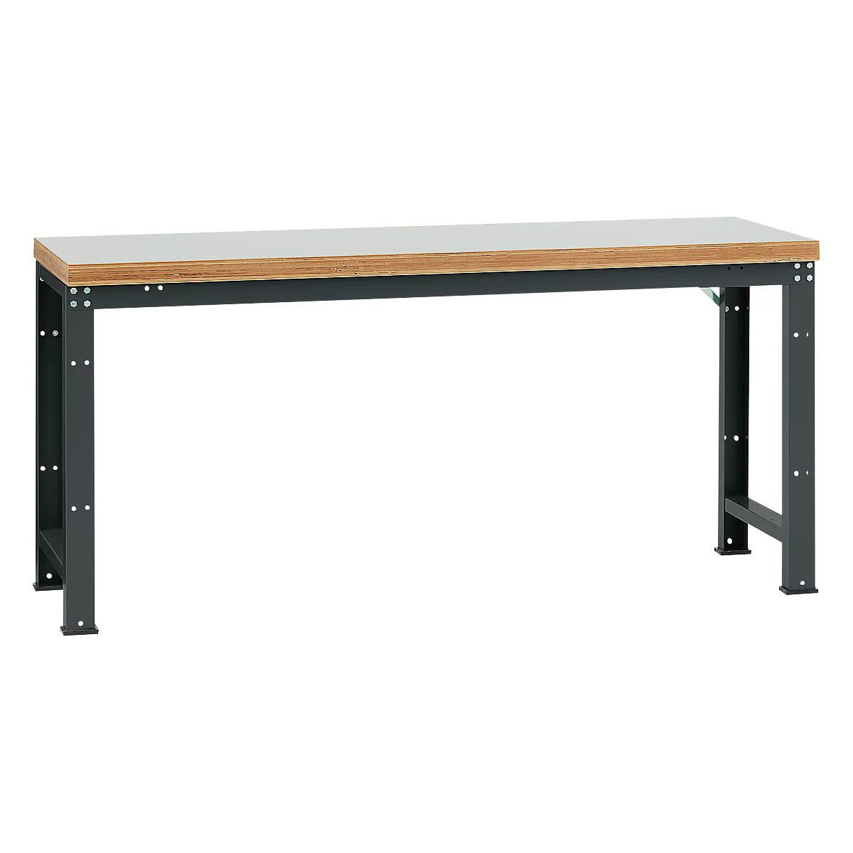 Manuflex werkbank Profi standaard, Tafelblad kunststof B 2000 x D 700, antraciet