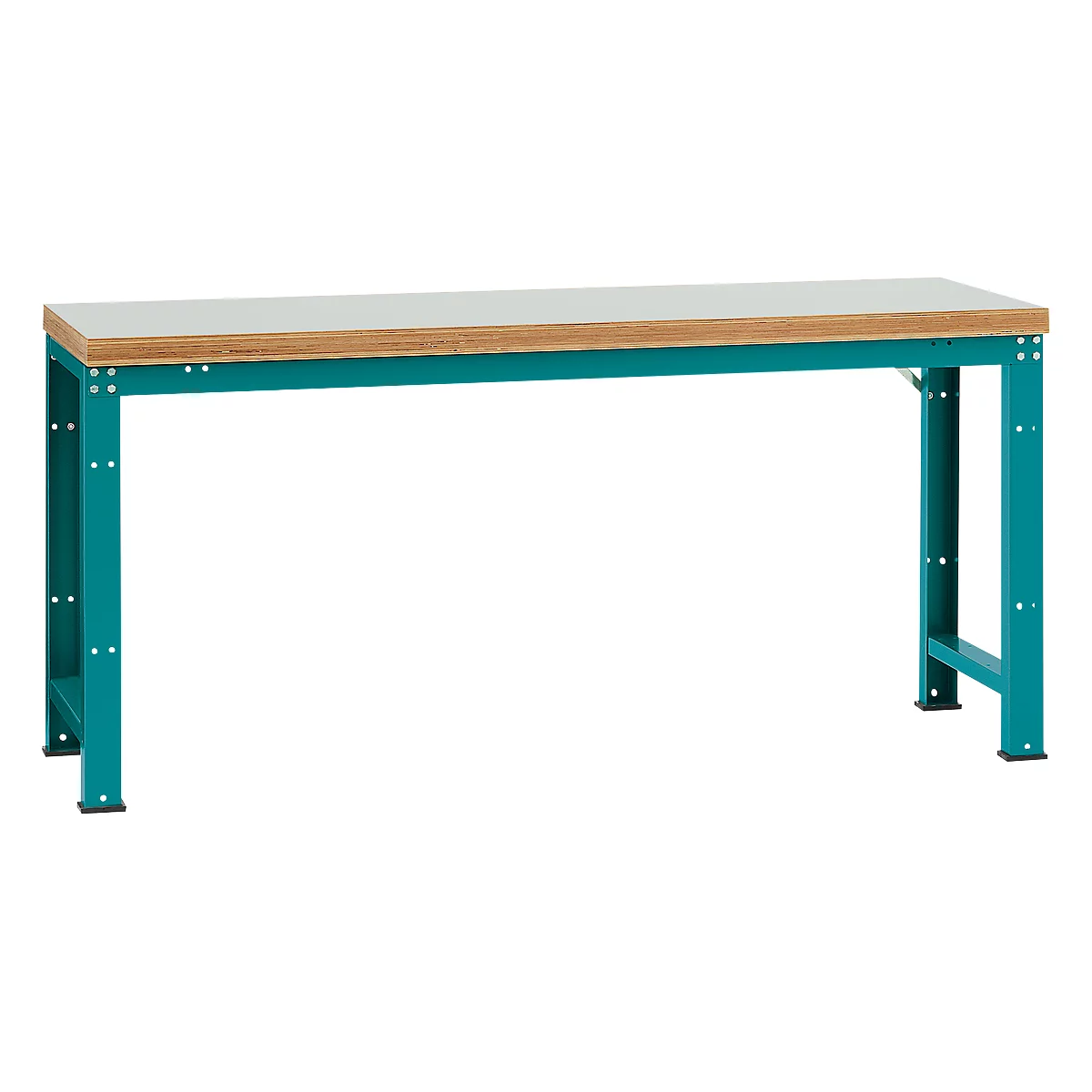 Manuflex werkbank Profi standaard, Tafelblad kunststof B 2000 x D 700, waterblauw