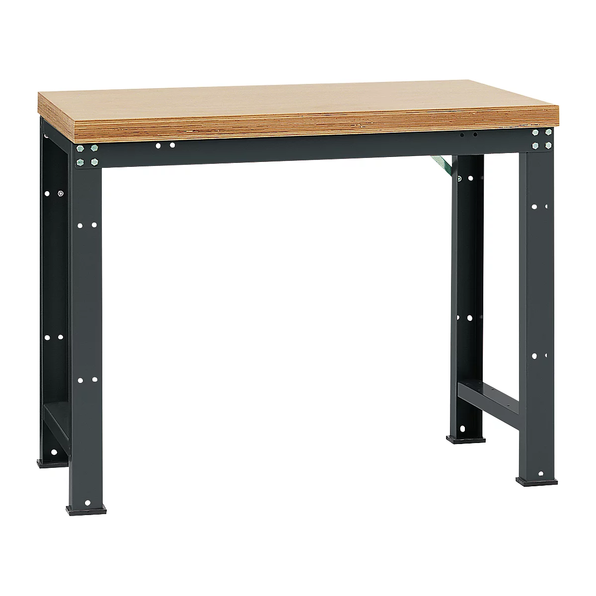 Manuflex werkbank Profi standaard, Tafelblad multiplex B 1250 x D 700, antraciet