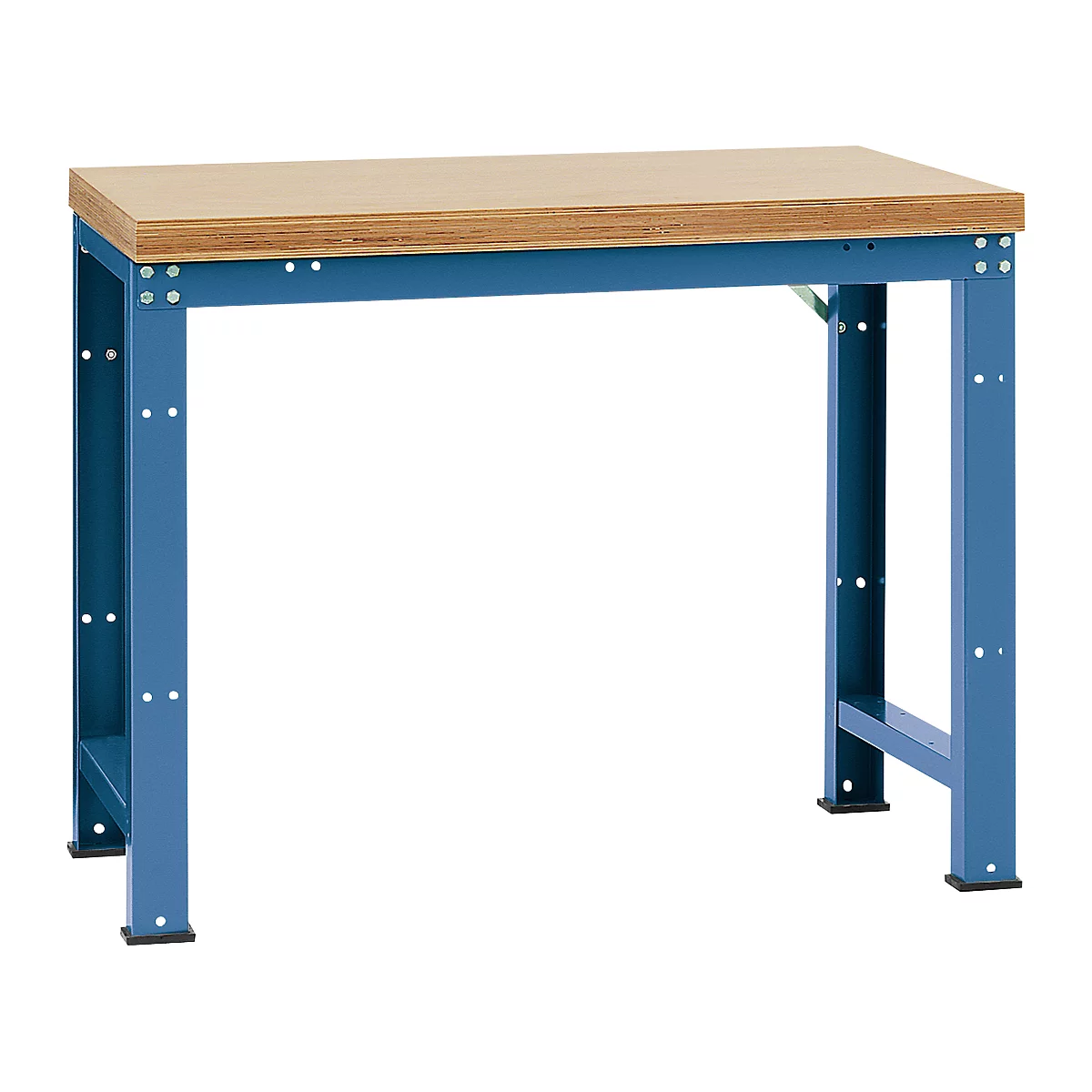 Manuflex werkbank Profi standaard, Tafelblad multiplex B 1250 x D 700, briljantblauw