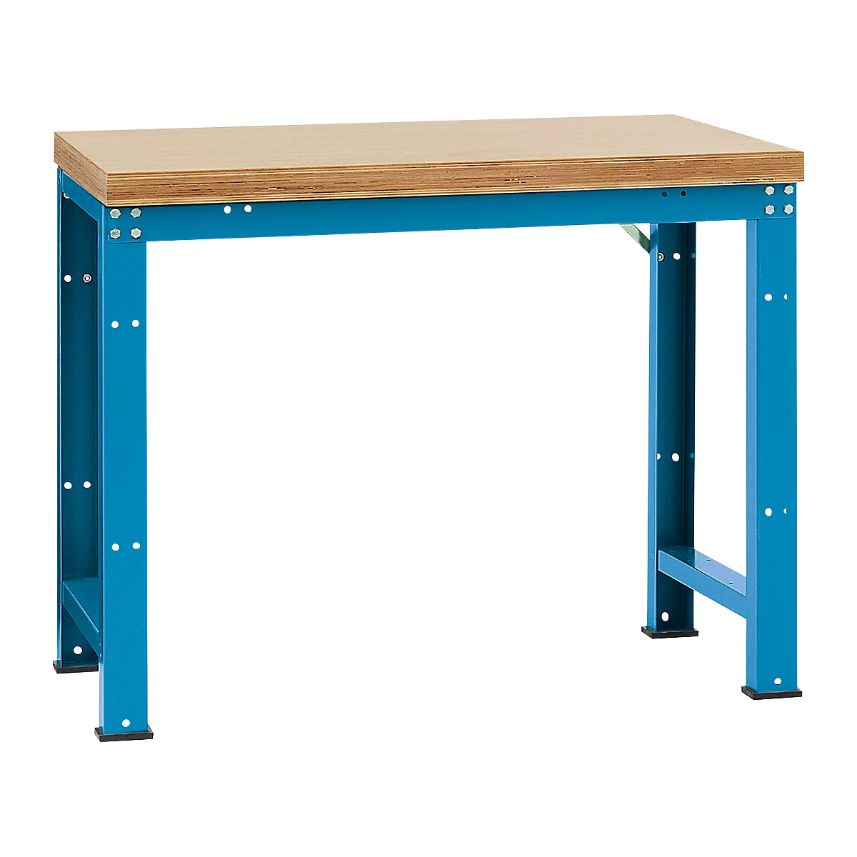 Manuflex werkbank Profi standaard, Tafelblad multiplex B 1250 x D 700, lichtblauw