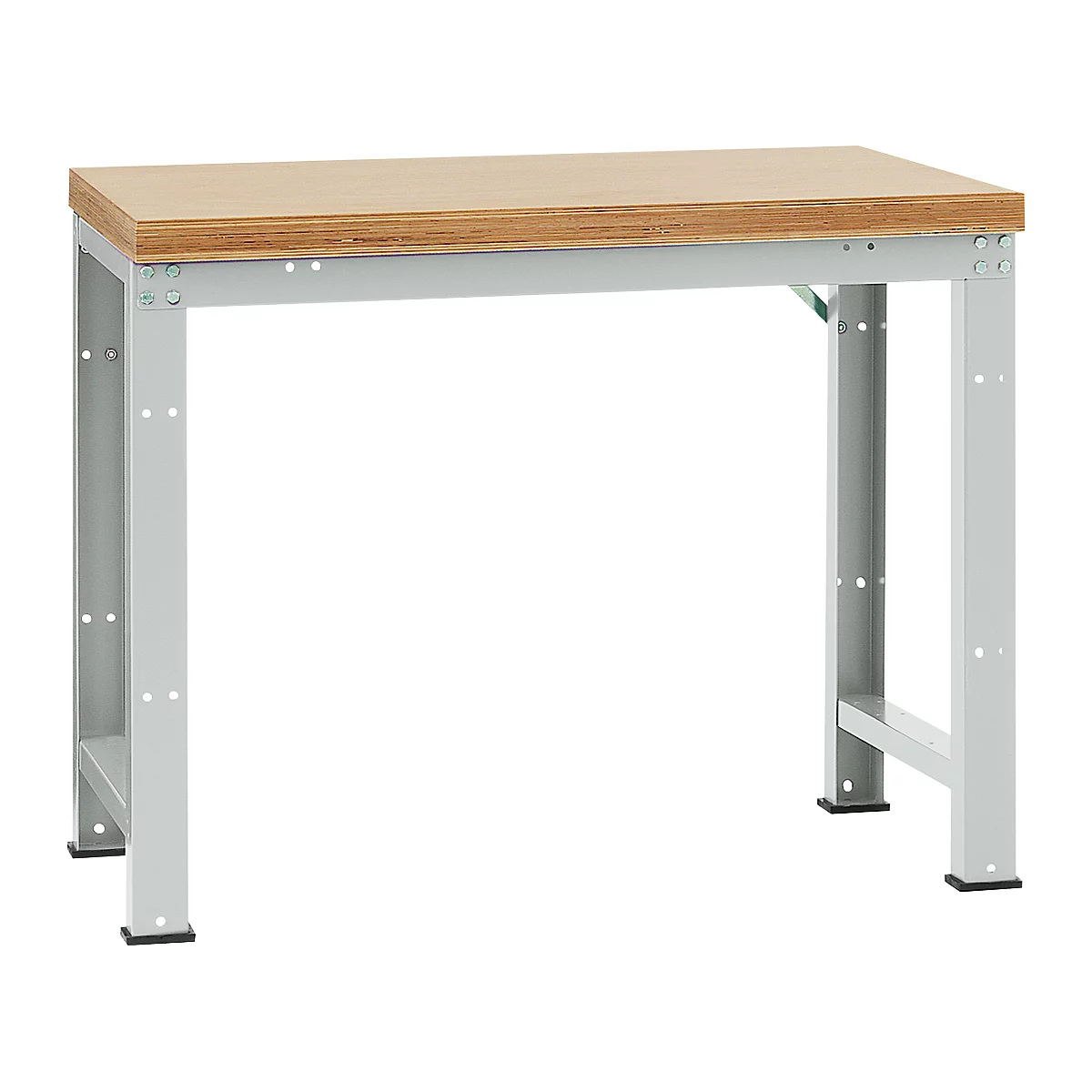 Manuflex werkbank Profi standaard, Tafelblad multiplex B 1250 x D 700, lichtgrijs