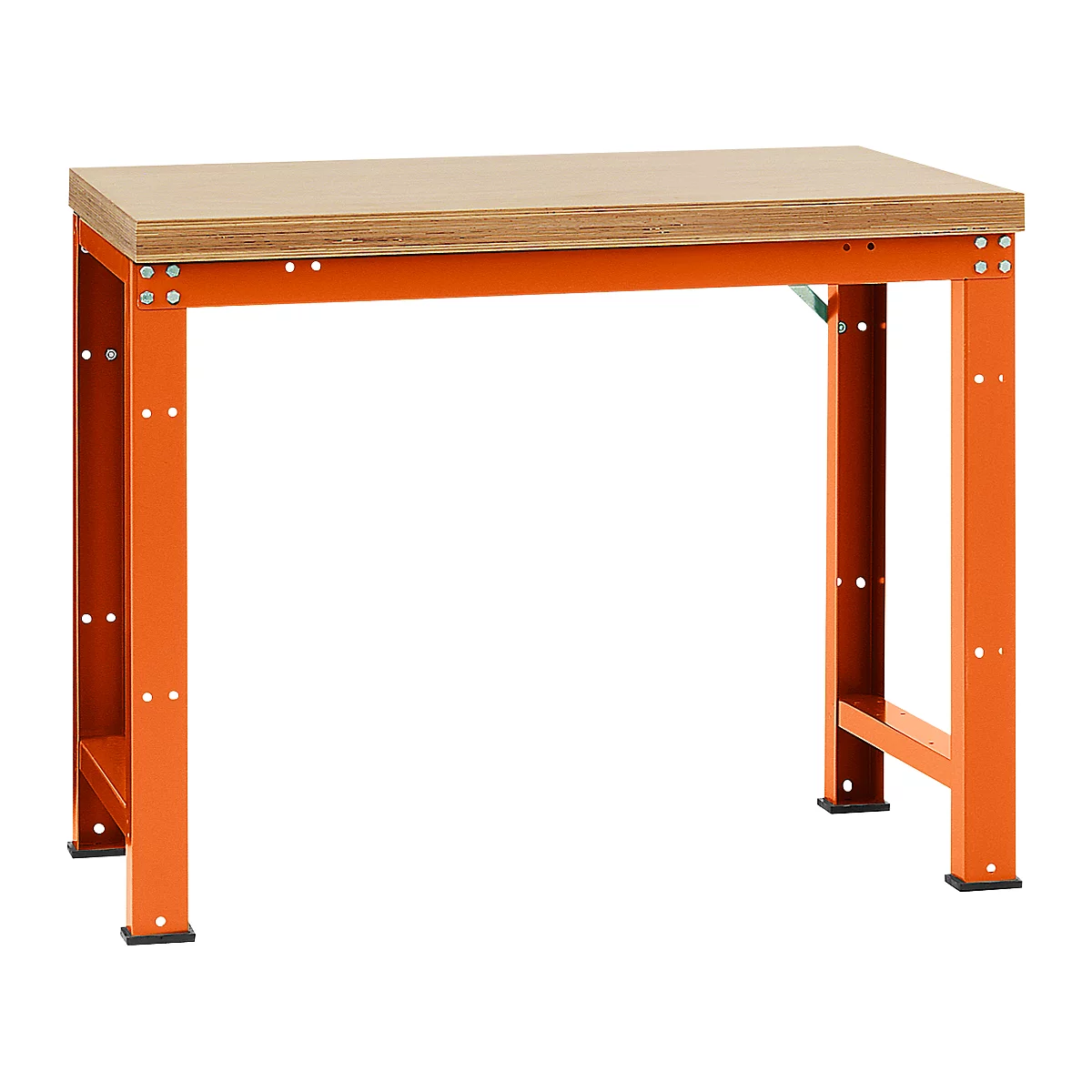 Manuflex werkbank Profi standaard, Tafelblad multiplex B 1250 x D 700, roodoranje
