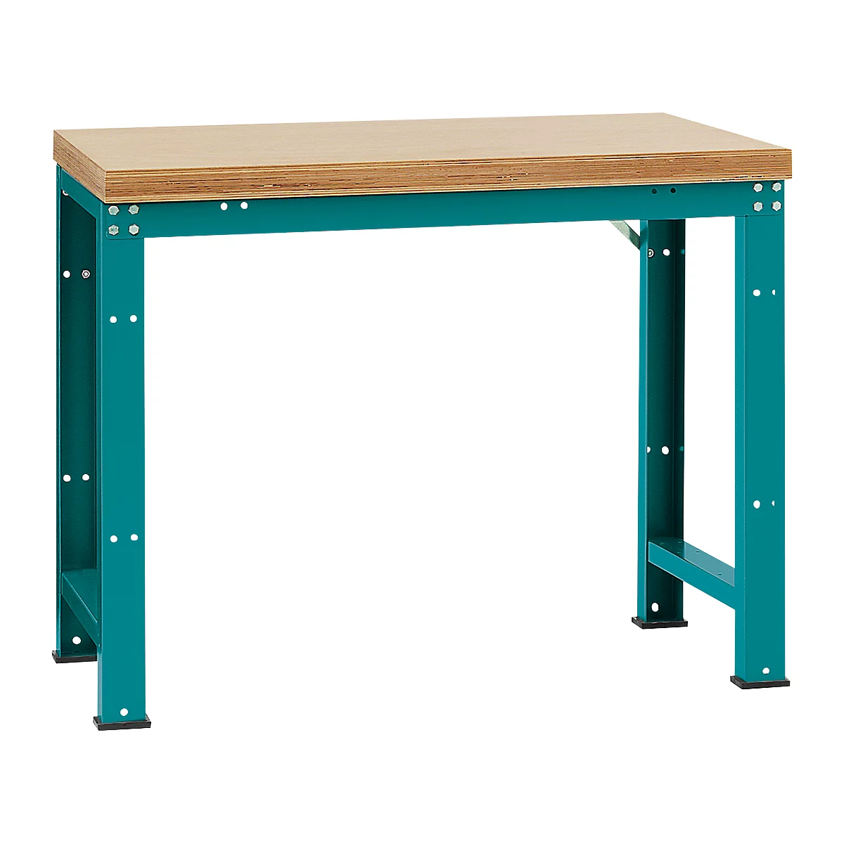 Manuflex werkbank Profi standaard, Tafelblad multiplex B 1250 x D 700, waterblauw
