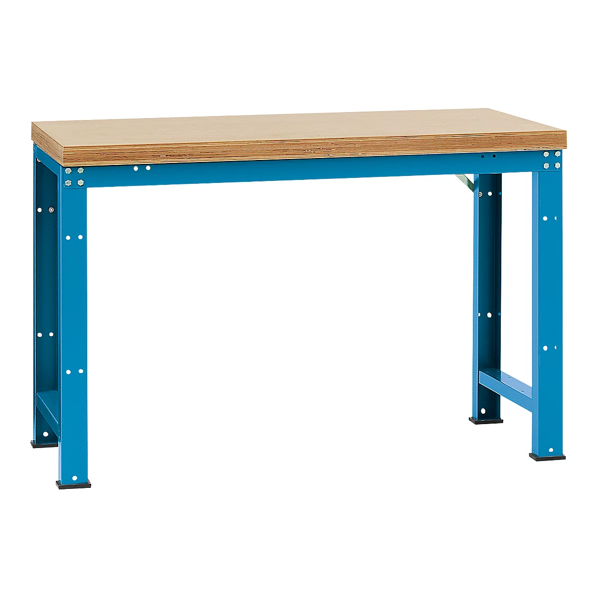 Manuflex werkbank Profi standaard, Tafelblad multiplex B 1500 x D 700, lichtblauw