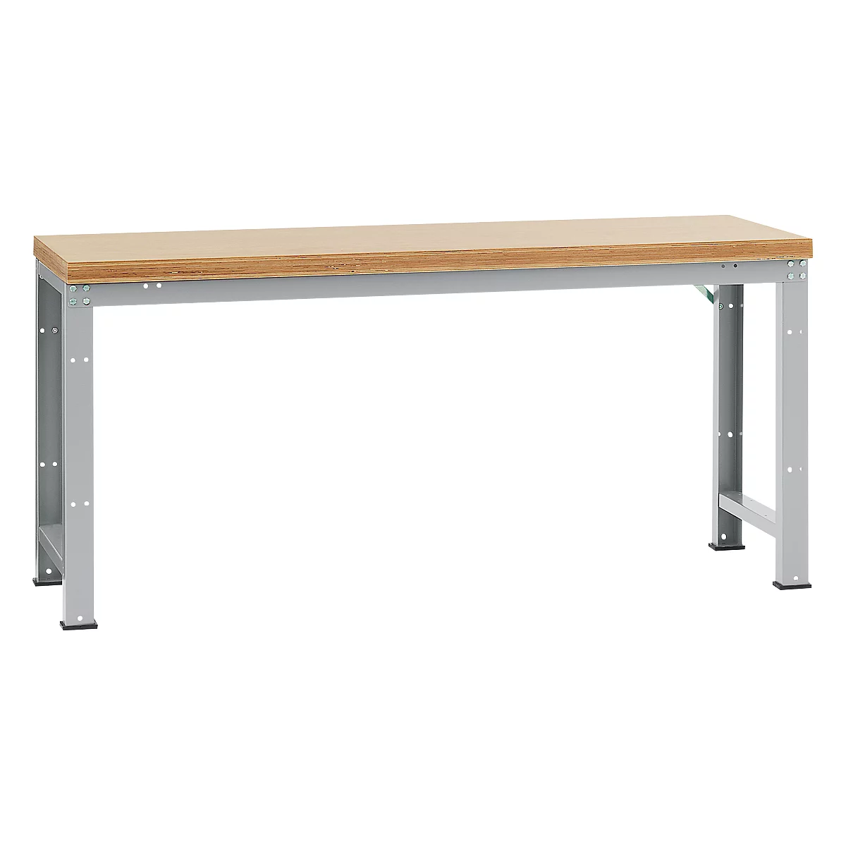 Manuflex werkbank Profi standaard, Tafelblad multiplex B 2000 x D 700, aluminium zilver