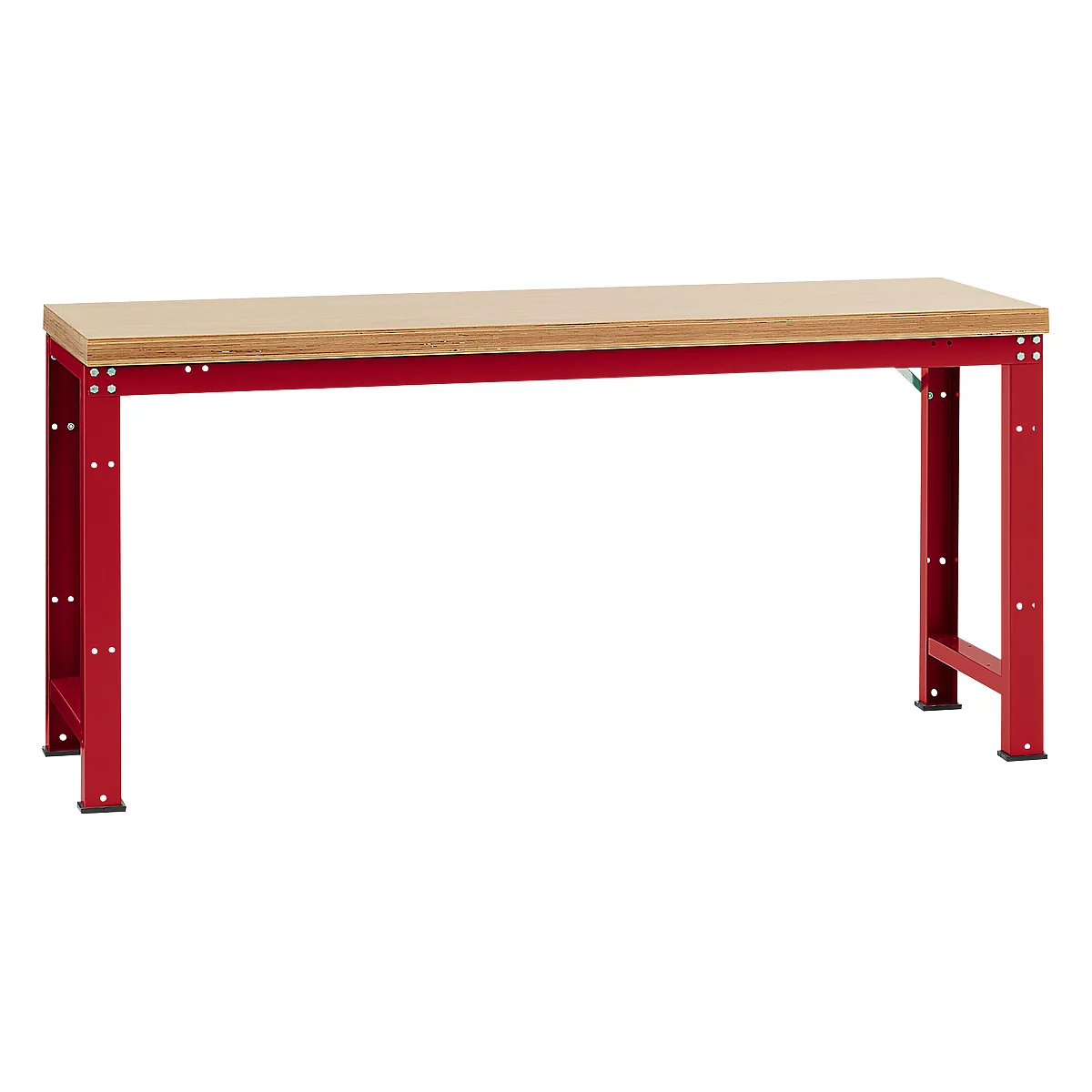 Manuflex werkbank Profi standaard, Tafelblad multiplex B 2000 x D 700, robijnrood