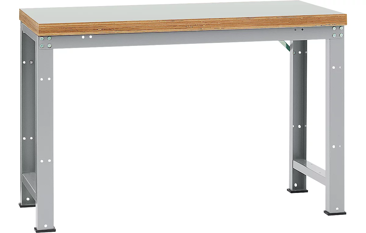 Manuflex Werkbank Profi Standard, Tischplatte Kunststoff B 1500 x T 700, alusilber