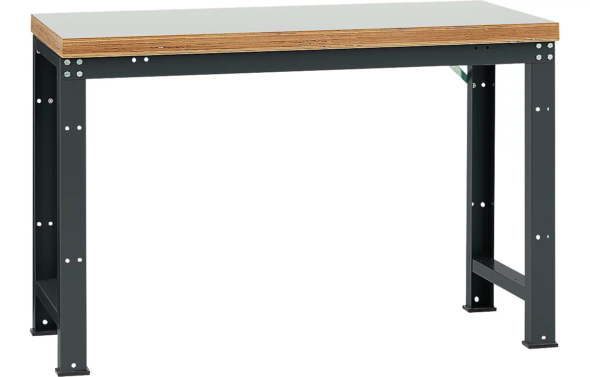 Manuflex Werkbank Profi Standard, Tischplatte Kunststoff B 1500 x T 700, anthrazit