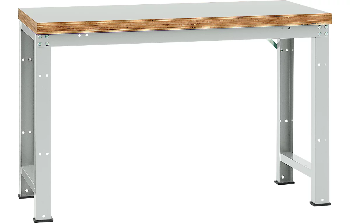 Manuflex Werkbank Profi Standard, Tischplatte Kunststoff B 1500 x T 700, lichtgrau
