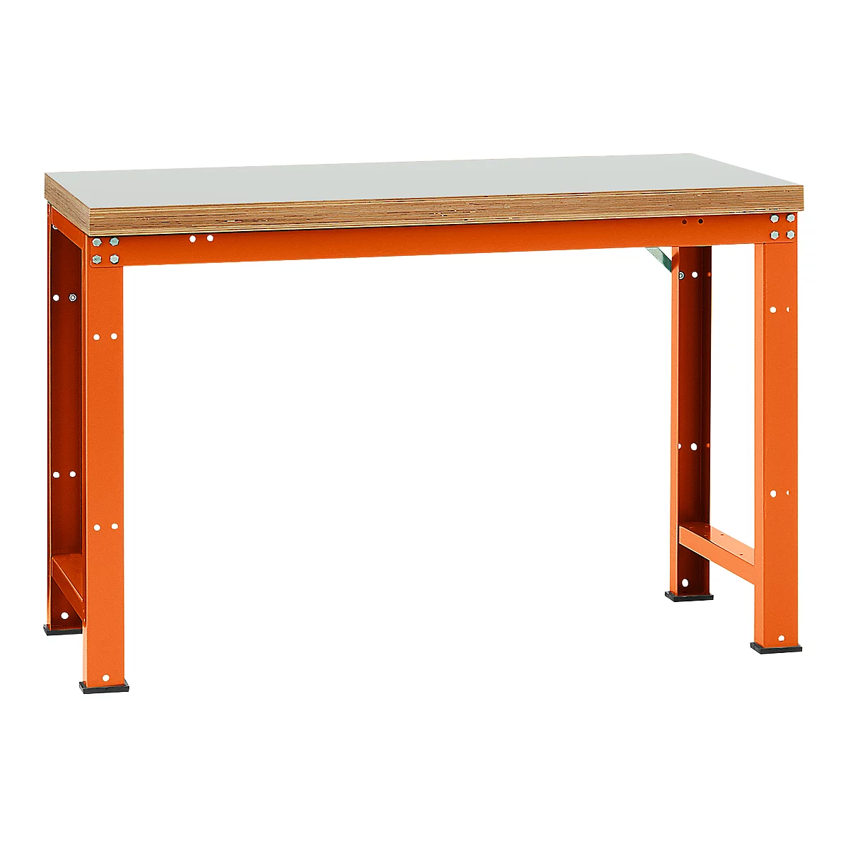 Manuflex Werkbank Profi Standard, Tischplatte Kunststoff B 1500 x T 700, rotorange