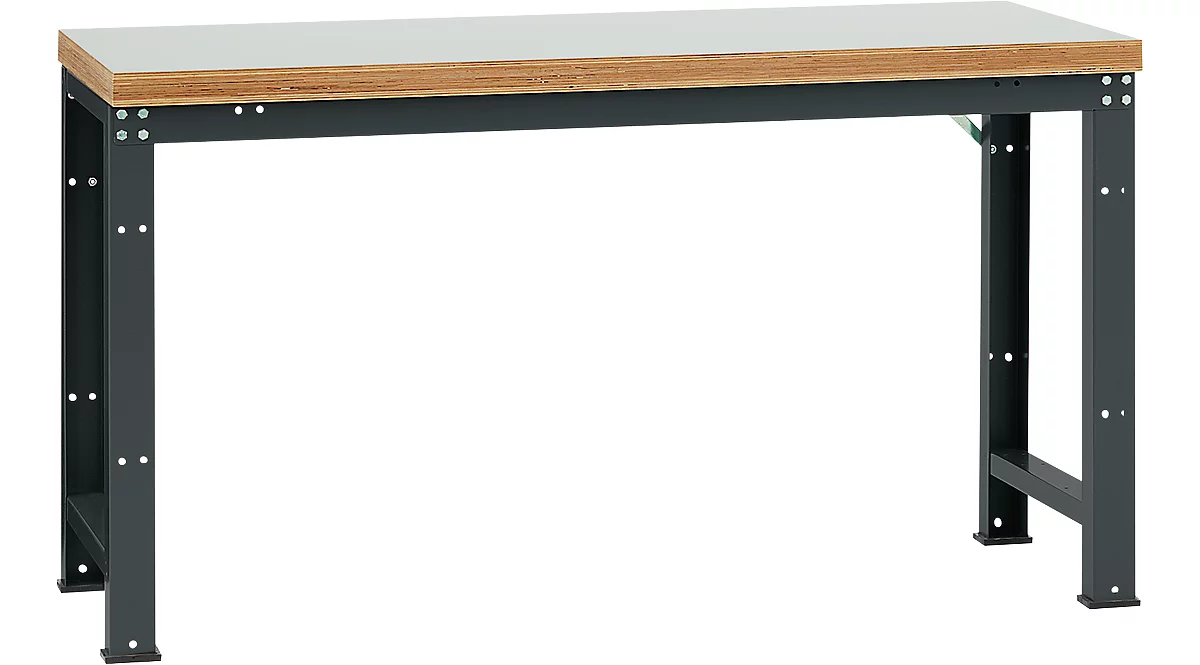 Manuflex Werkbank Profi Standard, Tischplatte Kunststoff B 1750 x T 700, anthrazit