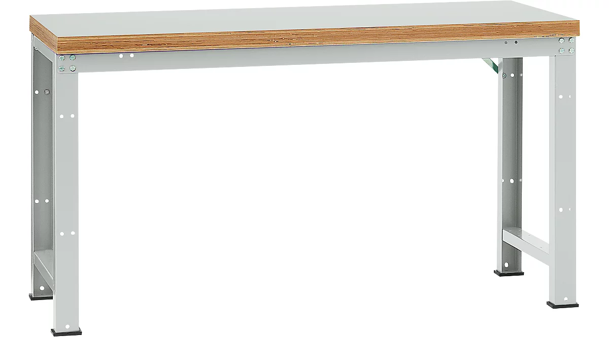 Manuflex Werkbank Profi Standard, Tischplatte Kunststoff B 1750 x T 700, lichtgrau