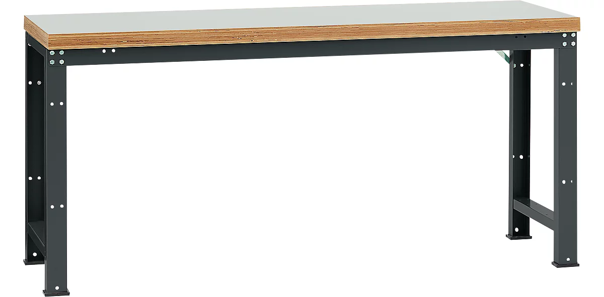 Manuflex Werkbank Profi Standard, Tischplatte Kunststoff B 2000 x T 700, anthrazit
