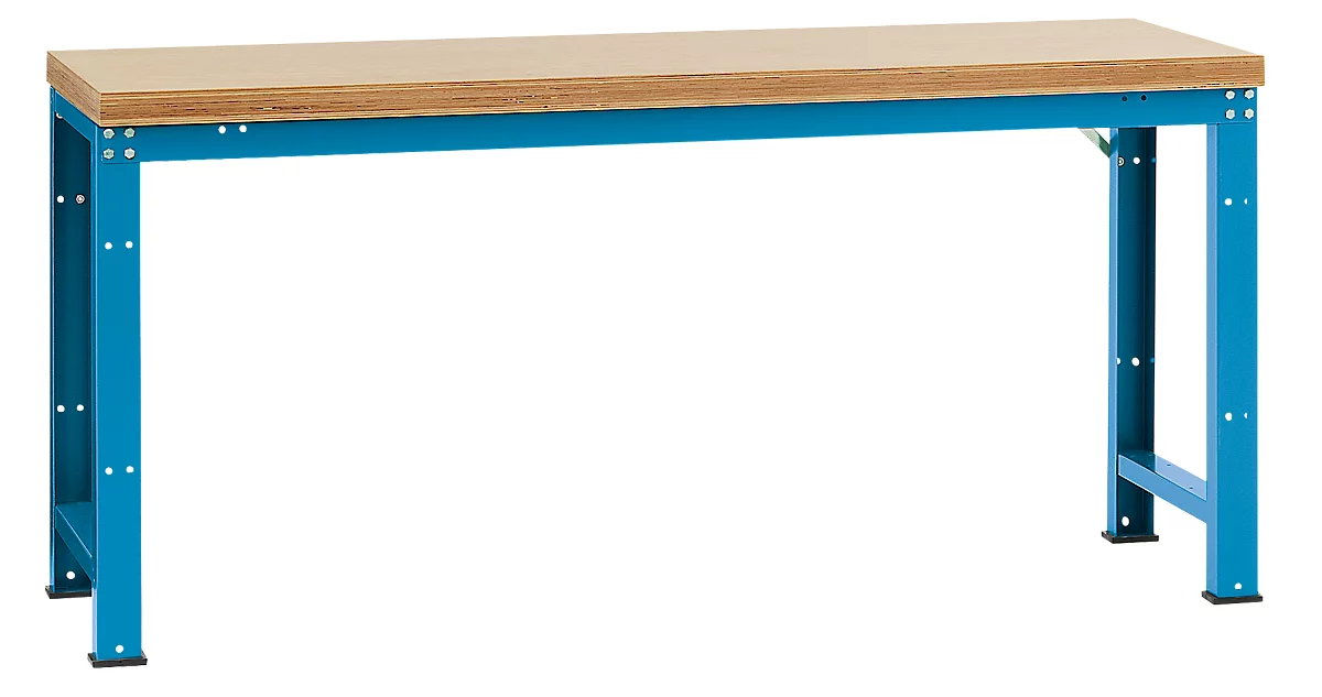 Manuflex Werkbank Profi Standard, Tischplatte Multiplex B 2000 x T 700, lichtblau